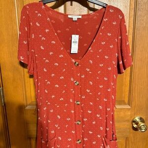 NWT American Eagle dress, size medium, red flowered dress